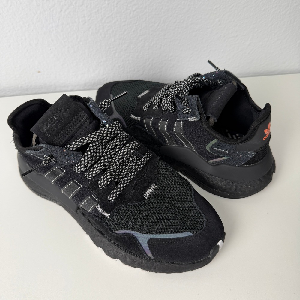 Adidas Nite Jogger FY8027 Men's 5.5 Black Reflective Boost Sneakers